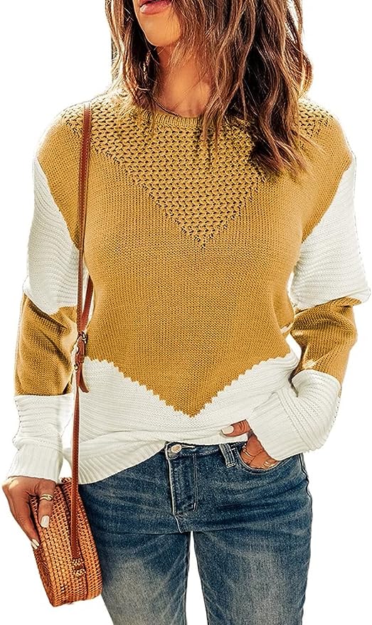 Elevate Your Winter Wardrobe with the Women’s Crewneck Chevron Sweater!